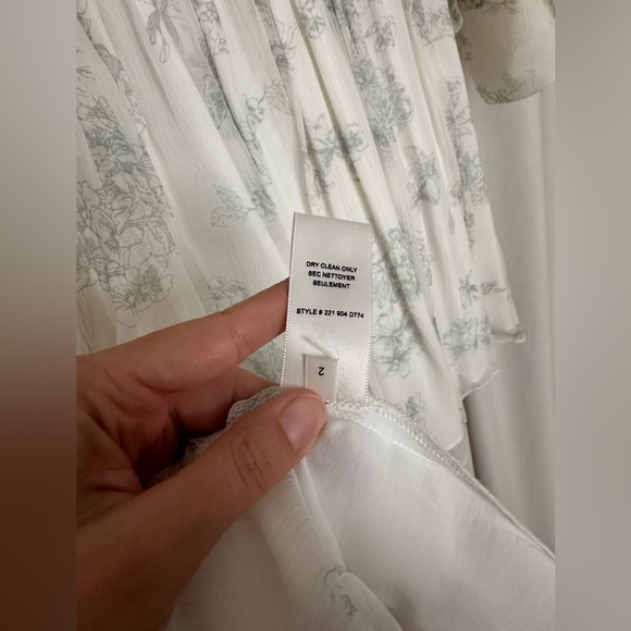 Rebecca Taylor, 100% Pure Silk, Cream and Baby Blue, Size 2 - Picture 12 of 14